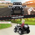 thumbnail image 7 of 24V Battery-Powered Two-Seater Ride-On Truck, Kids Electric Car with Remote Control, Extra Wide 19" Seat, Dual Motors, LED Lights, Music, and Enhanced Suspension, White, 7 of 7