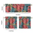 thumbnail image 6 of Hawaiian Palm and Hibiscus Flowers Kitchen Curtains Set 3 Piece, 27.5x24 Inch Polyester Drapes for Relaxing Coastal Summer Kitchen Windows, 6 of 6