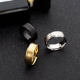 thumbnail image 4 of Mens Wedding Rings Black Sliver Gold Pure 8MM Rings, 4 of 5