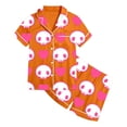 thumbnail image 4 of Toddler Girls Clothes 2 Piece Outfits Flip Collar Short Sleeved Halloween Printed Top and Elastic Waist Shorts Clothing Set Size 3-4T, 4 of 4