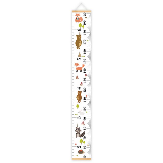 Regla para medir la altura de los niños con dibujos de animales, calcomanía extraíble, tabla de crecimiento