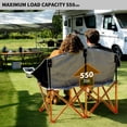 thumbnail image 5 of Double Folding Camping Loveseat Chair with Cup Holders for Outdoor Sports and Fishing, 5 of 8