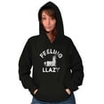 thumbnail image 3 of Feeling Llama Lazy Funny Animal Pun Unisex Plus Fleece Graphic Hoodie Brisco Brands 2X, 3 of 5