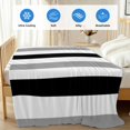 thumbnail image 4 of Black Gray Striped Cooling Blanket, Lightweight Breathable Summer Throw Blanket with Double Sided Cold Effect, Farmhouse Stripe Art Picnic Beach Blankets Bed Sheet for Hot Sleepers 40"x60", 4 of 8