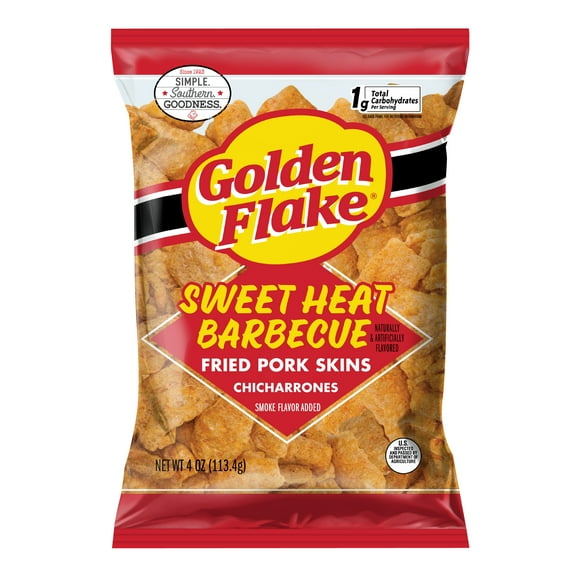 Golden Flake Pork 4 oz GF Swt Heat Pork Skin, 4 oz, 12 ct