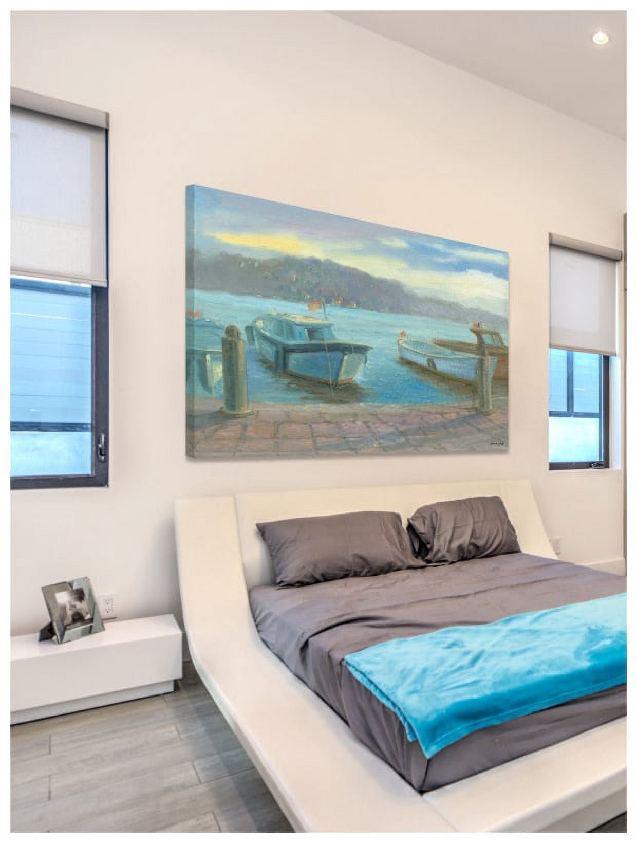 "Morning Dockside" Painting Print on Wrapped Canvas