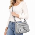 thumbnail image 5 of BadPiggies Women's Soft PU Leather Shoulder Bag Ladies Crossbody Purse and Handbags Lightweight Pocketbooks - Gray, 5 of 9