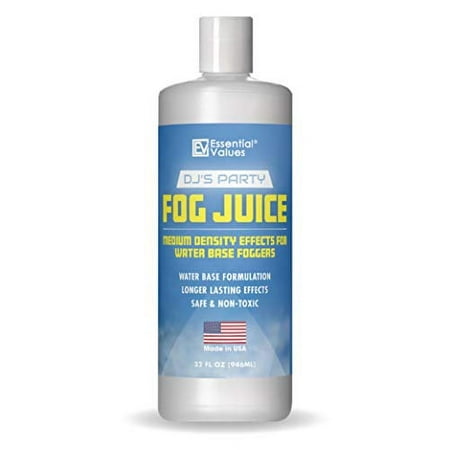Fog Juice - Fog Machine Fluid | Medium Density (32 FL OZ / 1 Quart), MADE IN USA - Perfect for 400 Watt to 1500 Fog Machines, Produces Long Lasting Medium Density Fog for Water Based Foggers
