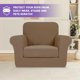 thumbnail image 3 of Funda de silla ZNSAYOTX elástica a rayas de 2 piezas para sillón, 3 of 6