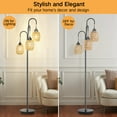 thumbnail image 6 of OUTON 69'' Tree Floor Lamp for Living Room Clearance, 3 Light Dimmable Tall Standing Lamp with Rattan Lampshade, Farmhouse Floor Lamp with 3 LED Bulbs for Bedroom Office, Boho, 6 of 15