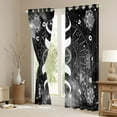 thumbnail image 3 of jejeloiu Boho Moon Pattern Black Out Curtains,Bohemian Exotic Style Curtains Pack of 2 (42x63 Each),Vintage Flowers Bedroom Curtains For Girls Kids,Luxury Bedroom Decor, 3 of 6