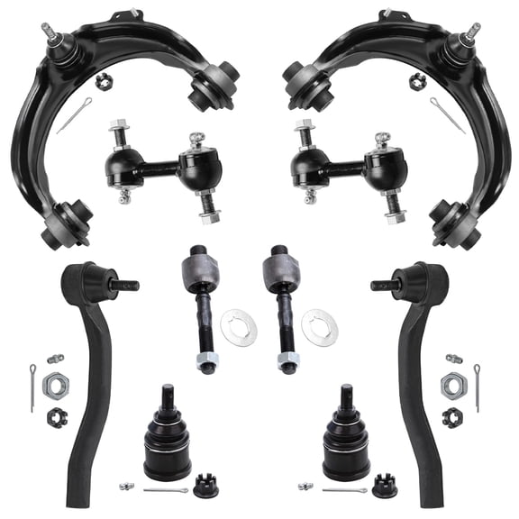 Detroit Axle - 2.4L Front End Kit for 2003-2007 Honda Accord, 2004-2008 TSX, Upper Control Arms w/Ball Joints Lower Ball Joints 2 Sway Bars 4 Tie Rods 2005 2006 Replacement - 10pc Set