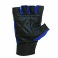 thumbnail image 3 of Weight Lifting Gloves Leather Fitness Training Gym Straps Workout Blue G2N (M), 3 of 4