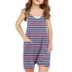 thumbnail image 1 of Odeerbi 5-14 Años Niñas Traje de Verano Lindo Rayado Camisola Romper Casual Transpirable Cómodo Combinados Pantalones Cortos Con Bolsillos, 1 of 6