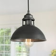 thumbnail image 1 of 1-Light Dark Pewter Mini Pendant With Modern Industrial Dome Shade LED Compatible Barn Ceiling Pendant Light, 1 of 7