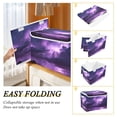 thumbnail image 4 of Foldable Fabric Storage Bin With Handle Collapsible Basket Box Storage With Lid Organizer Purple Storm with Lightning, 4 of 7