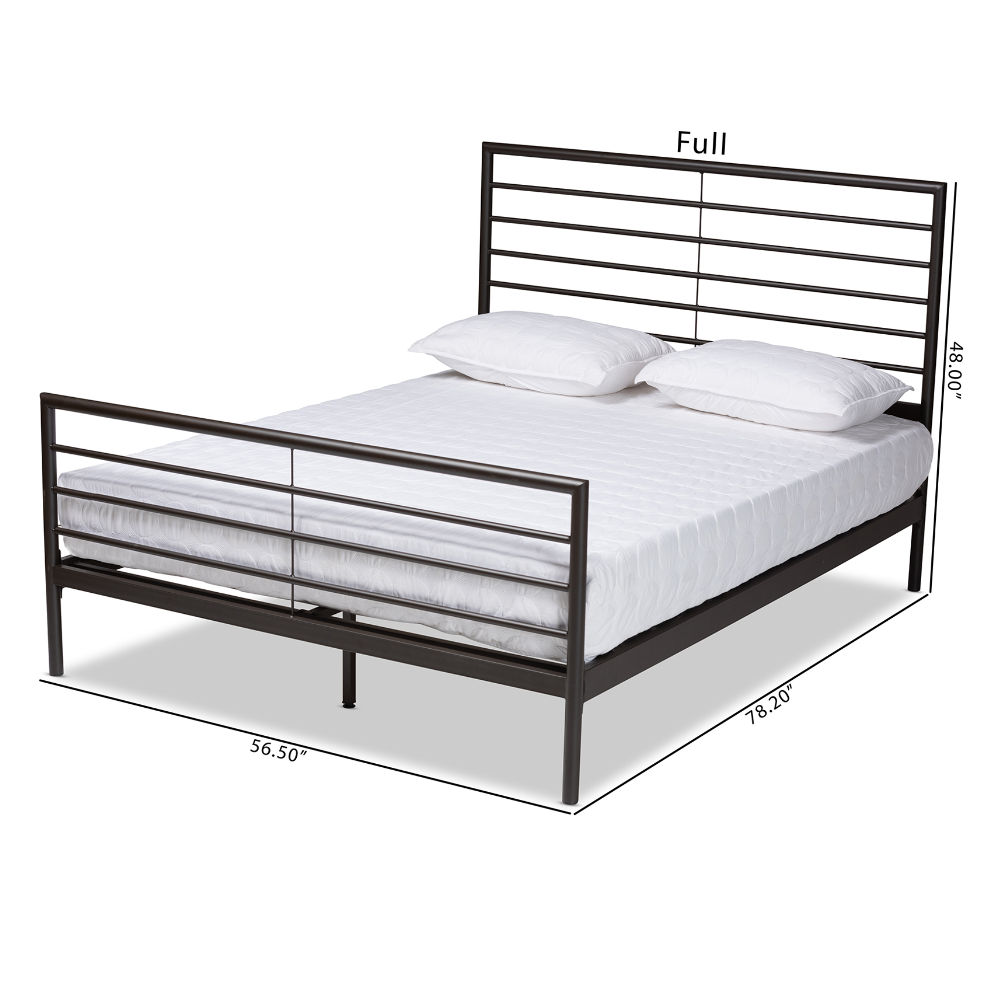Baxton Studio Alva Modern Engineered Wood Platform Bed, Full, Black
