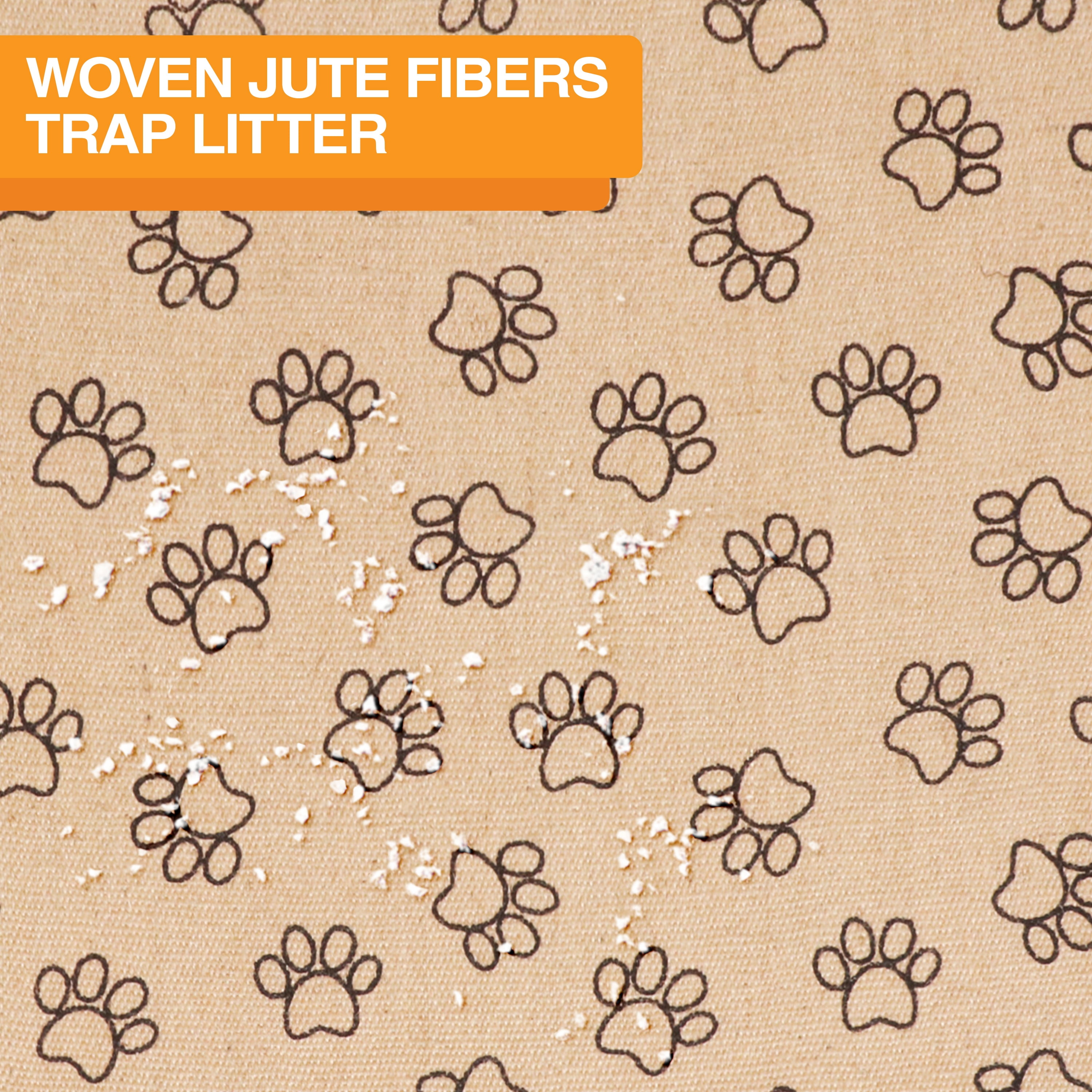 Neater Pets Jute Litter Trapping Mat, Paw Print, 24" x 36"