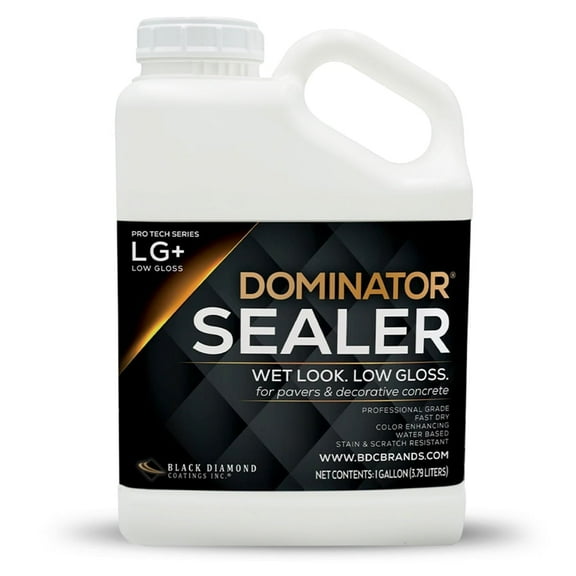 DOMINATOR LG Low Gloss Concrete and Paver Sealer, Acrylic Water-Based Wet Look, 1 Gallon