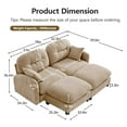 thumbnail image 5 of FFH 74" Loveseat with Ottoman, Comfy Cloud Couch, Chenille Sleeper Sofa, Tufted Deep Seat Sofa with Throw Pillows, Modern Modular Sectional Sofa for Living Room, Camel, 5 of 17