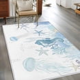 thumbnail image 2 of Aqua Coastal Area Rugs 2.7'x5', Washable Small Throw Rugs for Kitchen Bedroom, Summer Ocean Coral Jellyfish Seahorse Starfish Indoor Outdoor Rug Non-Slip Low Pile Carpet Runner Reversible Floor Mats, 2 of 8