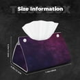 thumbnail image 6 of Lsque Black Dark Blue Purple Printed Long Tissue Box Cover Holder, Facial Paper Organizer Dispenser,Triangle with Bottom Belt, PVC Leather Decorative Organizer, 6 of 9
