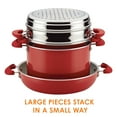 thumbnail image 5 of Rachael Ray 8 Piece Get Cooking! Stackable Nonstick Pots and Pans, Red, 5 of 10