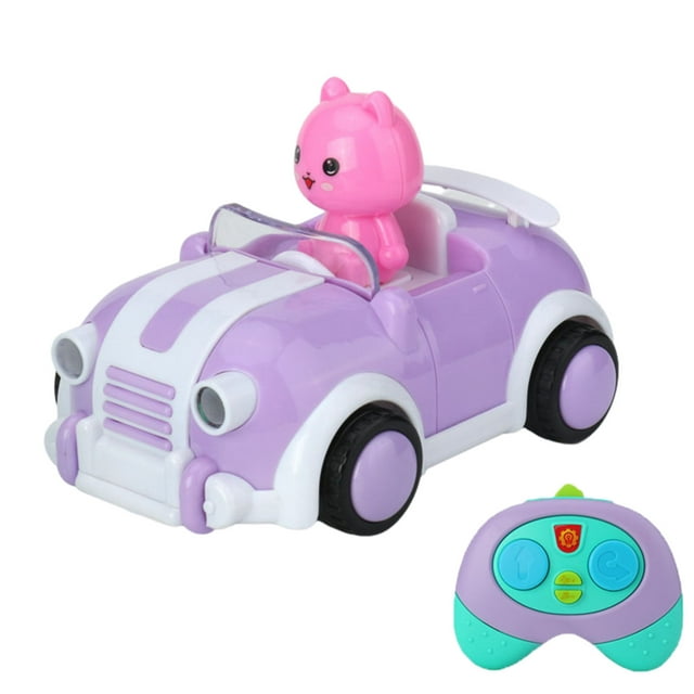 Purple Cute Convertible Rc Car Toy With Sound Lights Music Remote Control Vehicle Gift Set For Kids Boys Girls Indoor Outdoor Racing Play Purple