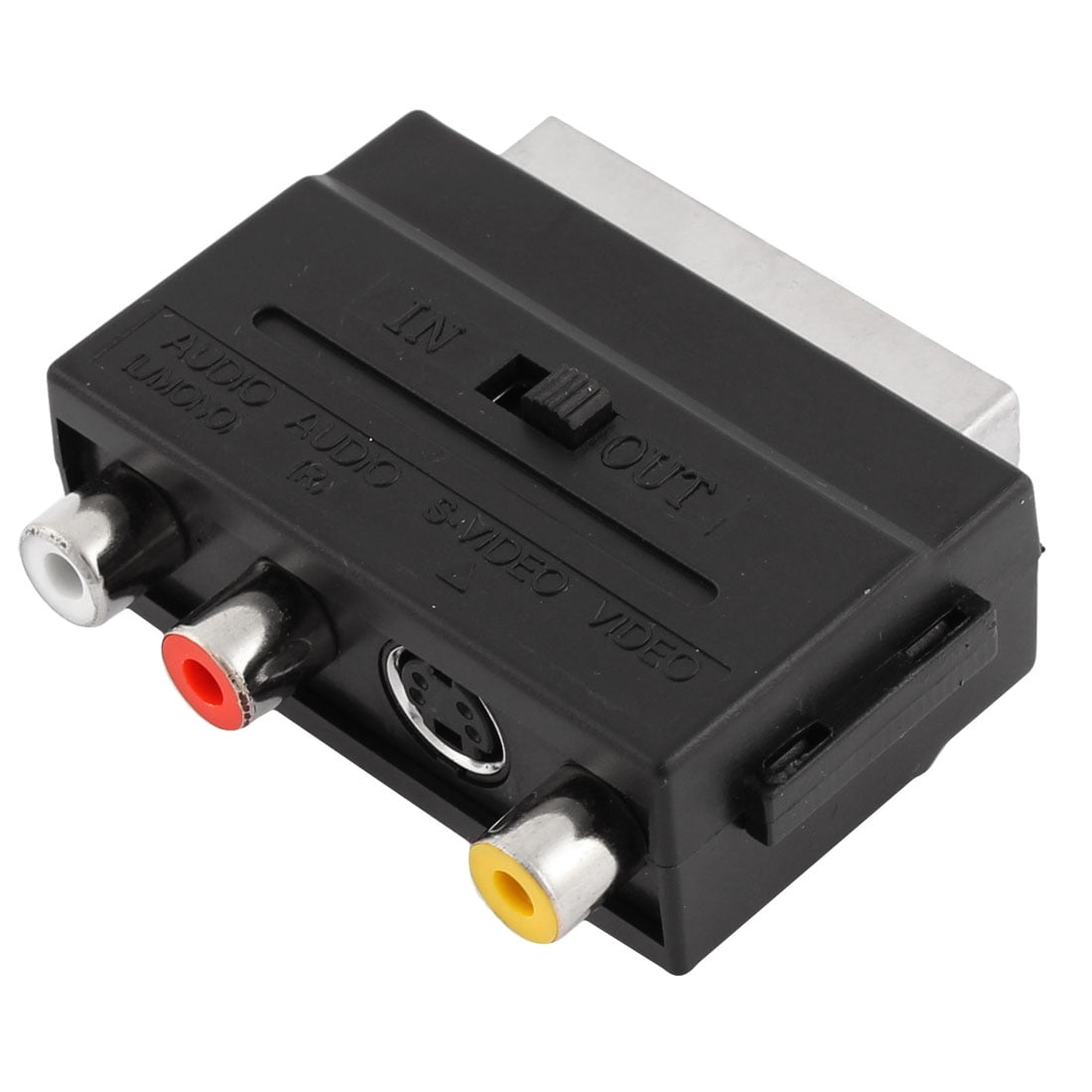 out Scart Adapter Scart male to 3x RCA and S-VHS video in