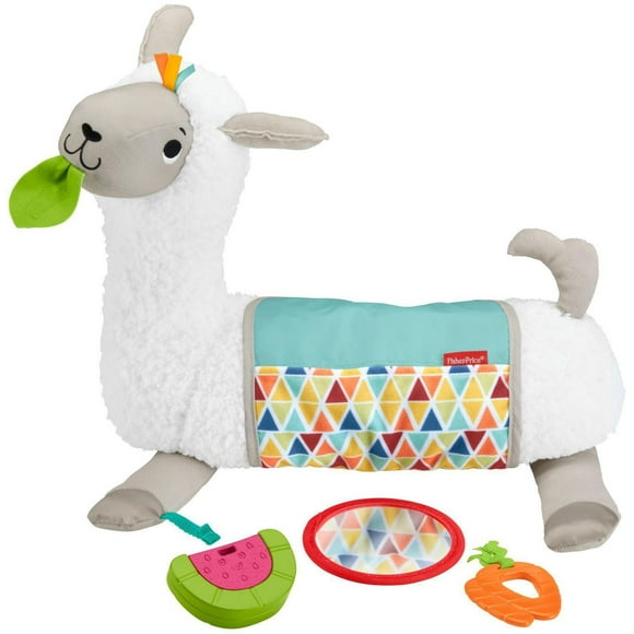 Fisher-Price Grow-with-Me Tummy Time Llama with 13 Sensory Discoveries For Infants