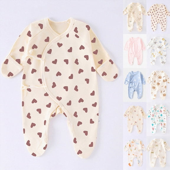 Newborn Baby Bodysuit for 0-1 Months Baby Cotton Cute Casual Long Sleeve Bodysuit Infant Comfortable Clothing Navy