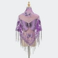 thumbnail image 4 of Yokua Sheer Shawl With Fringe Butterfly Embroidered Shawl and Wrap Triangle Scarf, 4 of 21