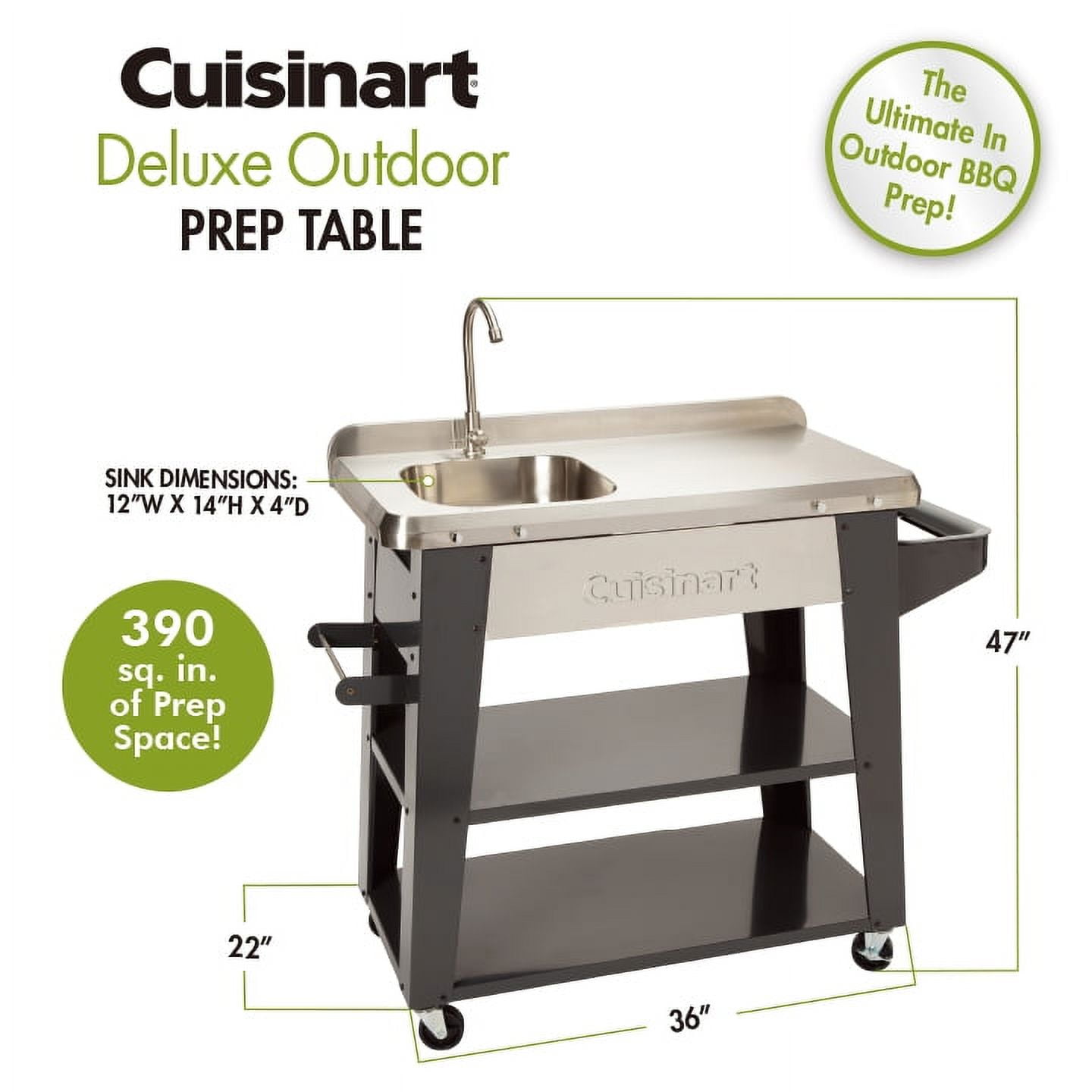 Cuisinart Outdoors CGWM-090 Deluxe Stainless Steel Prep Table