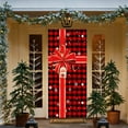 thumbnail image 4 of Christmas Doorway Decor Santa Claus Garden Scene Photo Curtain Hanging Banner Polyester Fabric Holiday Decoration for Indoor Outdoor 35x71 Inches, 4 of 5
