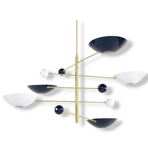 Mid Century Stilnovo Style Sputnik Chandelier Ceiling Light Fixture 5 Arms 1950s Italian Style Chandelier