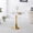 Marble texture+Gold Stand, variant on Square Tulip Table, Dining Table for 2-3 Person, 24" Small Dining Table with Metal Pedestal Base, Mid Century Modern Kitchen Table for Small Space, Apartment, Bistro, Cafe, Office & Living Room