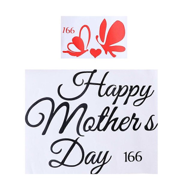 Stickers For Children Girls Mother's Day Tag Stickers Heart Shape 28.5x6x0.05cm Self-Adhesive 1 Sheet