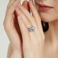 thumbnail image 6 of BERRICLE Sterling Silver 3-Stone Wedding Engagement Rings 1.5 Carat Cushion Cut Cubic Zirconia CZ Ring Set for Women, Rhodium Plated Size 9.5, 6 of 18