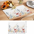 thumbnail image 6 of Spring Floral Placemats Set of 6 Summer Botanical Watercolor Modernism Place Mats Indoor Wipeable Table Mats Washable Cloth Dining Table Placemats for Kitchen Holiday Party Home Decor 13x19 Inch, 6 of 9