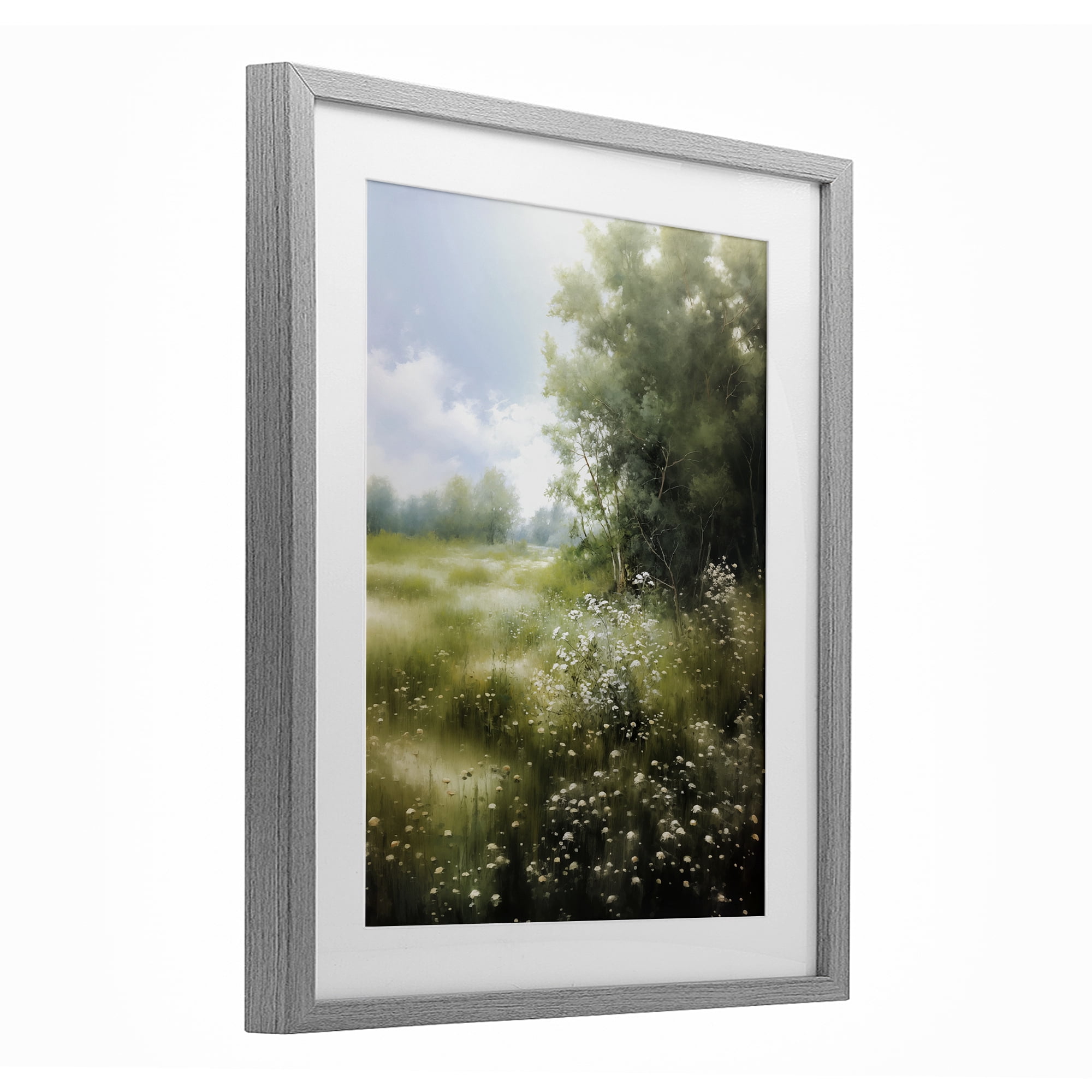 Stupell Industries Greener Pastures Landscape Gray Framed Print Under Glass, design by Heidi Kuntz
