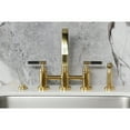 thumbnail image 3 of Kingston Brass KS8267CKLBS Kaiser Two-Handle 4-Hole Deck Mount Bridge Kitchen Faucet with Brass Side Sprayer in Brushed Brass, 3 of 8