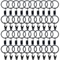 thumbnail image 1 of 40 Pices Anneaux Rideaux Metal Avec Pinces Pince A Rideau Clips Oeillet Pour Rideaux Diamtre Intrieur De 32mm Noir, 1 of 5