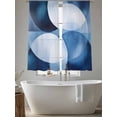 thumbnail image 5 of Abstract Circular Sheer Curtains 63 Inches Long 2 Panels White Blue Gradient Stitching Light Filtering Semi Sheer Window Curtains Drapes for Bedroom Living Room 52"x63", 5 of 7