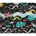 thumbnail image 5 of oneOone Cotton Flex Black Fabric Ocean Life Craft Projects Decor Fabric Printed By The Yard 40 Inch Wide, 5 of 6