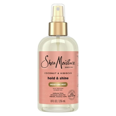 SheaMoisture Hold and Shine Moisture Mist Women's hairspray with Silk Protein Neem Oil, 8 fl oz