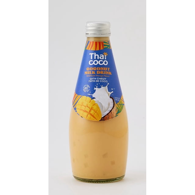 Thai Coco Brand Boisson de Lait de Coco Saveur de Mangue avec Nata de Coco