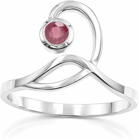 Earth Gems Ruby Ring - Sterling Silver Designer Ring for Women