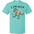 thumbnail image 3 of Inktastic I Love Soccer-Dinosaur in Orange T-Shirt, 3 of 5