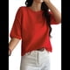 thumbnail image 2 of Suéteres de Verano para Mujer, de Corta, Cuello Redondo, Ligeros, Holgados, Elegantes, Informales, Tipo Blusa Rojo XL, 2 of 7