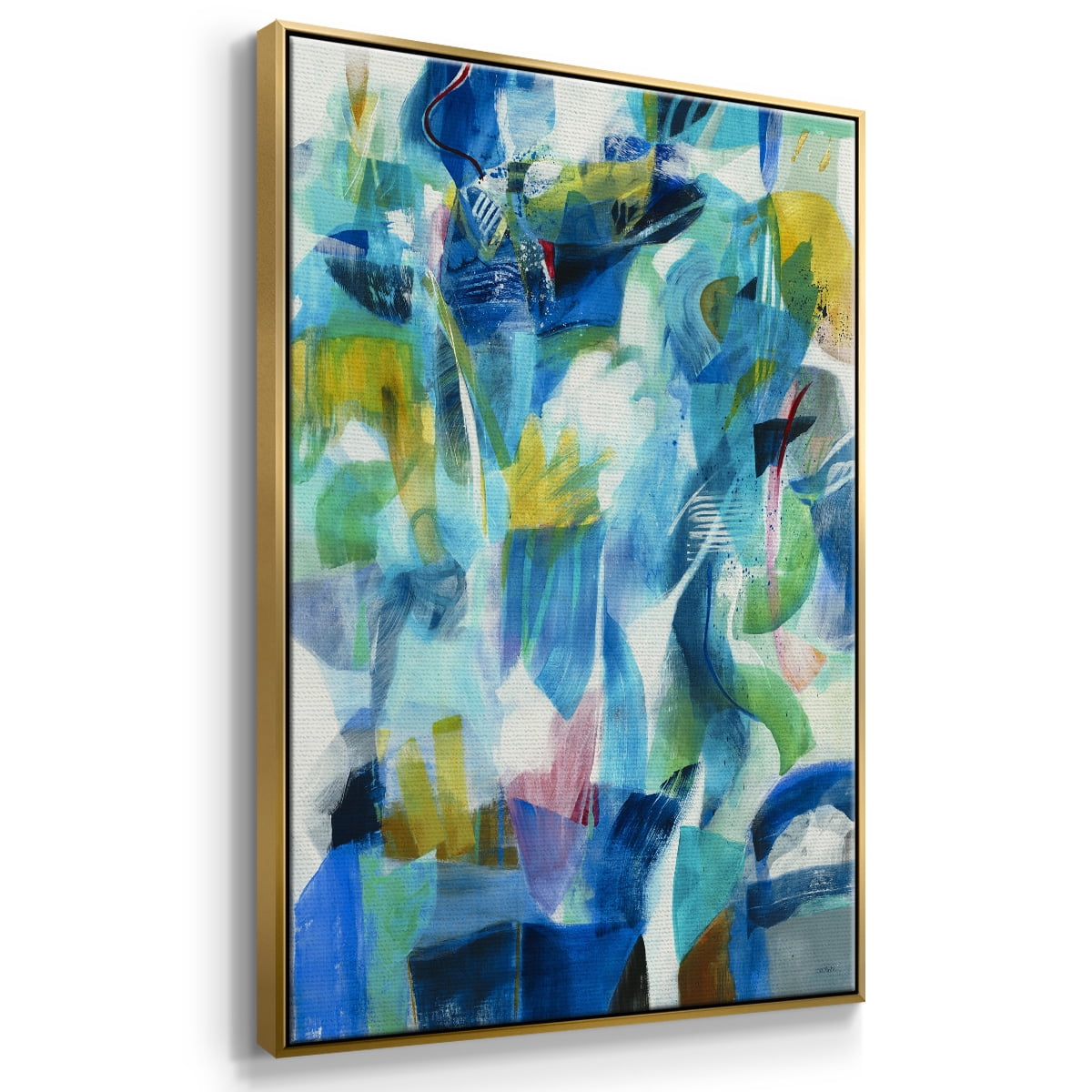 Green Passage Framed Premium Gallery Wrapped Canvas - Ready to Hang - 25 x 37 - Gold Floating Frame